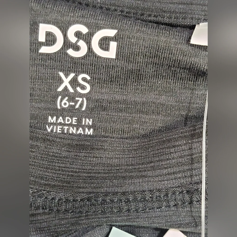 DSG Girls 365 Long Sleeve Tee In Pure Black Size XS (6-7)